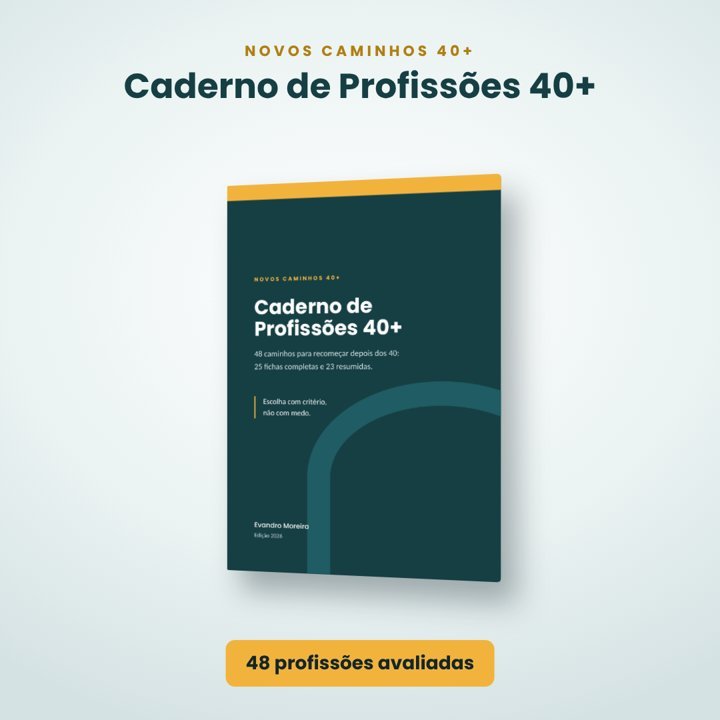 Capa do Caderno de Profissões 40+